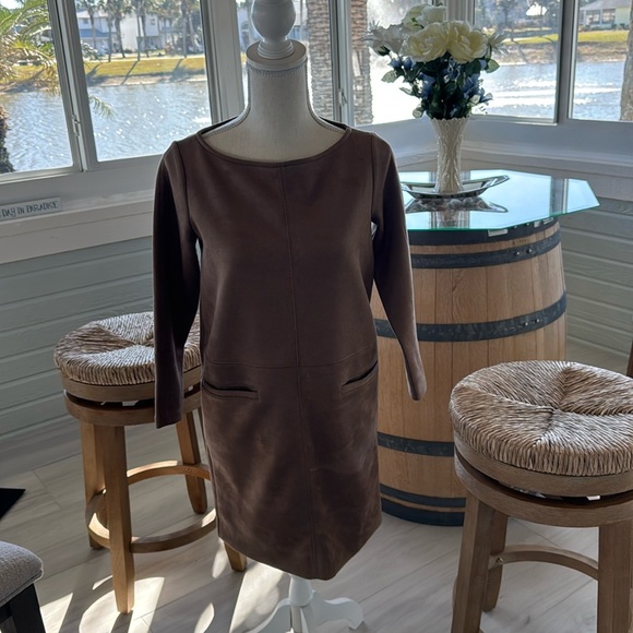 Ann Taylor Dresses & Skirts - Ann Taylor suede dress with pockets size 0 petite